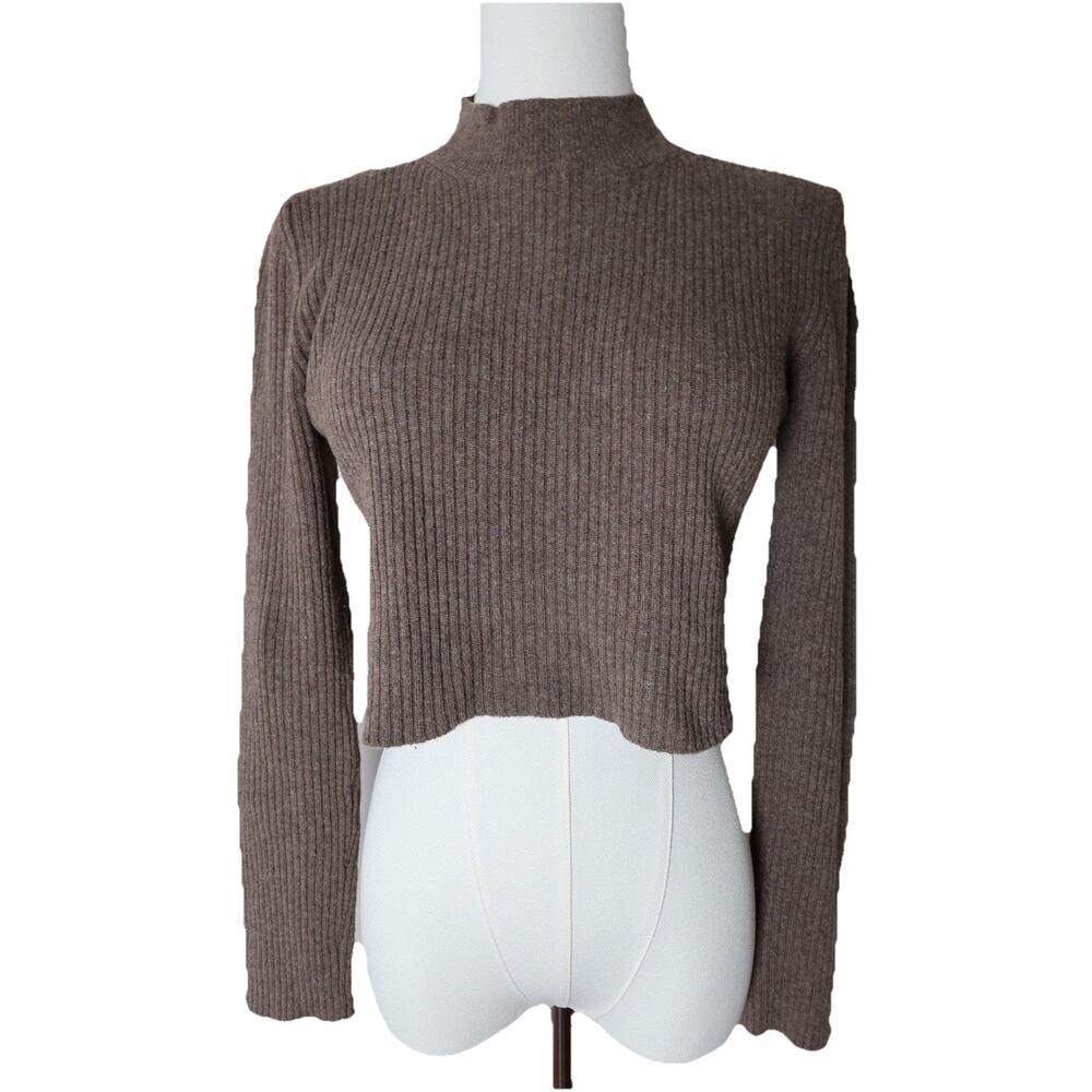 The Andamane Enny Cropped Wool Cashmere Sweater Brown Size M